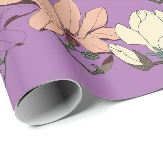 Elegant Magnolia Blooms Cadeaupapier (Rol Hoek)