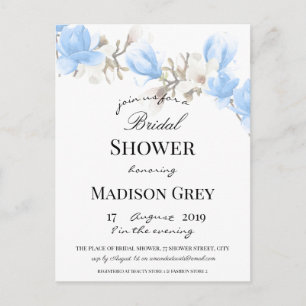 Elegant Magnolia Blossom Bridal Shower Uitnodiging