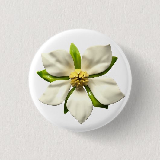 Elegant Magnolia Blossom Flower Spring Wedding MCM Ronde Button 3,2 Cm (Voorkant)