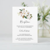 Élégant Magnolia | Carte d'insertion de réception  (Debout devant)