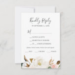 Élégant Magnolia | Carte RSVP de choix du menu bla<br><div class="desc">Cette élégante carte RSVP à la carte blanche magnolia est parfaite pour un mariage moderne et élégant. La décoration florale douce est composée de pivoines roses vertes et aquarelles, de magnifiques fleurs de magnolia blanches et de coton avec de l'or et des feuilles verts dans un agencement luxueux. Cette carte...</div>