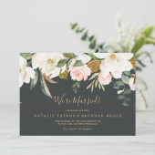 Élégant Magnolia | Faire-part Black Elopement (Debout devant)