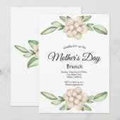 Elégant Magnolia Fête des Mères Brunch Invitation (Devant / Derrière)