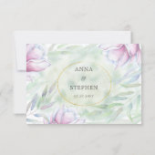 Élégant Magnolia Floral RSVP (Dos)