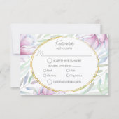Elegant Magnolia Floral RSVP Kaartje (Voorkant)