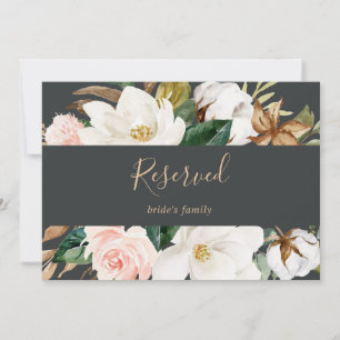 Elegant Magnolia Gereserveerd zwart-wit teken