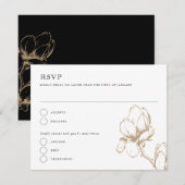Elégant Magnolia Graceful Bloom Wedding Carte RSVP (Devant / Derrière)