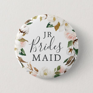 Elegant Magnolia Jr. Bridesmaid Vrijgezellenfeest Ronde Button 5,7 Cm