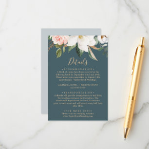 Elegant Magnolia   Kaart Blauwgroen details behuiz