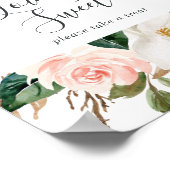 Elegant Magnolia Love is Sweet Weddenschap Poster (Hoek)