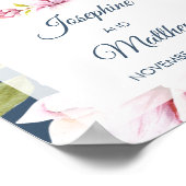 Elégant Magnolia Mariage Affiche de bienvenue (Coin)