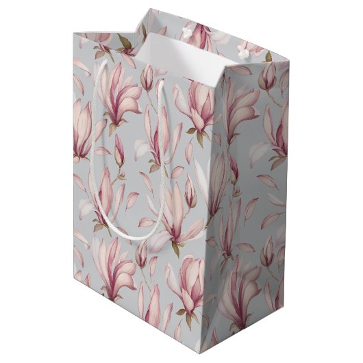 Elegant Magnolia Medium Cadeauzakje (Achterkant Gekanteld)