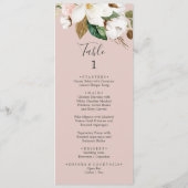 Elegant Magnolia | Menu Blush Pink-tabelnummer (Achterkant)