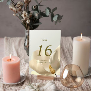 Élégant Magnolia Orientale Mariage Numéro de table