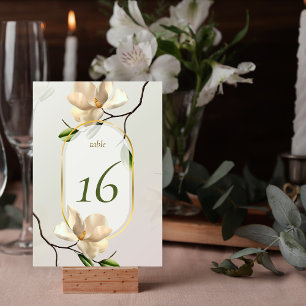 Élégant Magnolia Orientale Mariage Numéro de table
