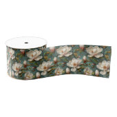 Elegant Magnolia Patroon Grosgrain Lint (Spoel)