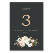 Elegant Magnolia | Tabelnummer zwart-wit Kaart (Achterkant)