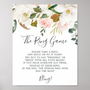 Elegant Magnolia The Ring Game Sign Poster