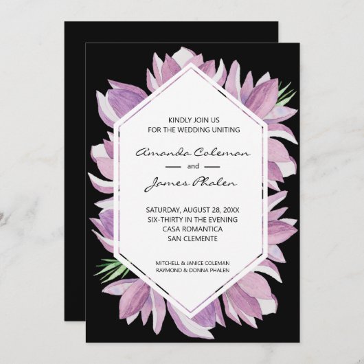 Elegant Magnolia Waterverf Wedding Invites (Voorkant / Achterkant)