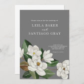 Elegant Magnolia Wedding Invitation (Voorkant / Achterkant)