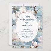Elegant Magnolia Wedding Kaart (Voorkant)