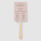 Elegant Magnolia White & Blush Wedding Programme F Handwaaier (Achterkant)
