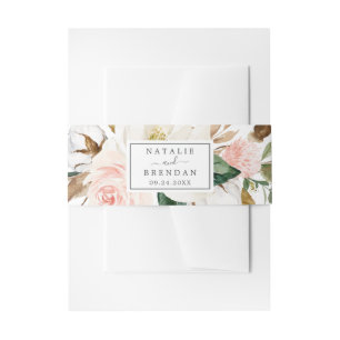 Elegant Magnolia   Wit en onduidelijk huwelijk Uitnodigingen Wikkel