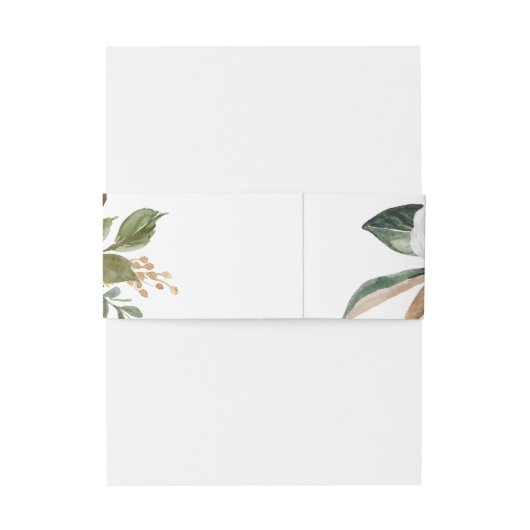 Elegant Magnolia | Wit en onduidelijk huwelijk Uitnodigingen Wikkel (Achterkant Voorbeeld)