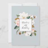 Elegant Magnolia | Zwarte en witte 21e verjaardag Kaart (Achterkant)