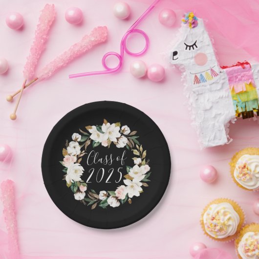 Elegant Magnolias Klasse 2023 Afstuderen Papieren Bordje (Feest)