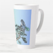 Elegant Magpie Bird Bonsai Latte Coffee Mug (Angle droit)