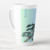 Elegant Magpie Bird Bonsai Latte Coffee Mug (Angle gauche)