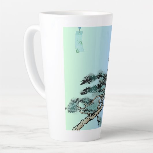 Elegant Magpie Bird Bonsai Latte Coffee Mug Latte Mok (Linkerhoek)