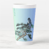 Elegant Magpie Bird Bonsai Latte Coffee Mug Latte Mok (Voorkant)