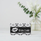 Elegant Makeup Artiest Visitekaartjes Damask (Staand voorkant)