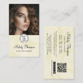 Elegant Makeup Photo Logo QR Code Social Icon  Visitekaartje (Voorkant / Achterkant)