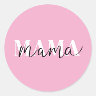 Elegant "Mama" Modern Design voor Moeders Ronde Sticker