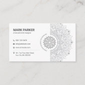 Elegant Mandala Art Studio White Creative Visitekaartje (Voorkant)