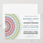 Elegant Mandala Birthday Party Kaart (Voorkant / Achterkant)