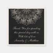 Elegant Mandala Boho Chic Indian Black Wedding Servet (Voorkant)