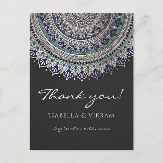 Elegant Mandala bruiloft dank u Briefkaarten (Voorkant)