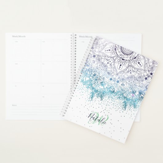Elégant mandala floral et confetti image (Devant avec enveloppe)