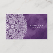 Elegant Mandala Floral Luxe Paarse Thema Visitekaartje (Voorkant)