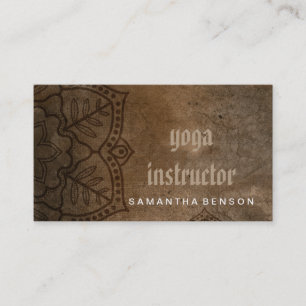 Elegant Mandala Flower Logo Yoga Instructor Visitekaartje