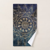 Elégant Mandala Gold Blue Galaxy (Serviette à main)