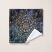 Elégant Mandala Gold Blue Galaxy (Gant de toilette)