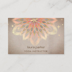Elegant Mandala Holistic Lotus Floral Zen Yoga Visitekaartje