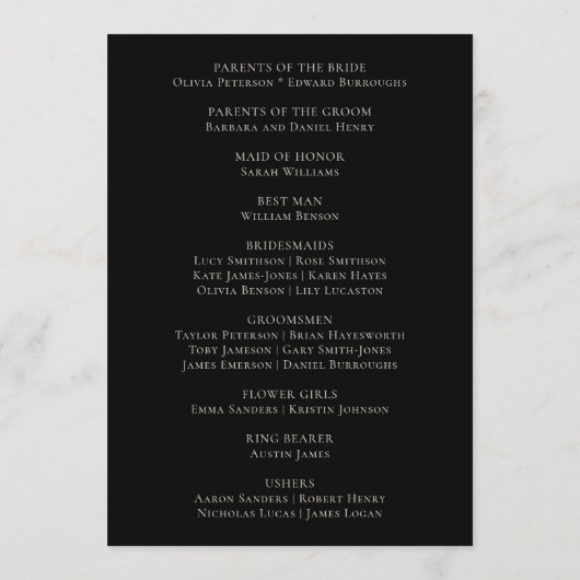 Elegant Mandala Indian Black Boho Wedding Program Programma (Achterkant)