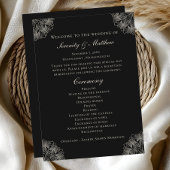 Elegant Mandala Indian Black Boho Wedding Program Programma