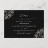 Elegant Mandala Indian Boho Black Wedding Details Informatiekaartje (Voorkant)